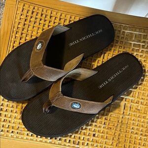 Southern Tide Men's Dark Brown Flip Flops